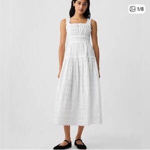 NWT Doen x Gap Eyelet Midi Dress White
